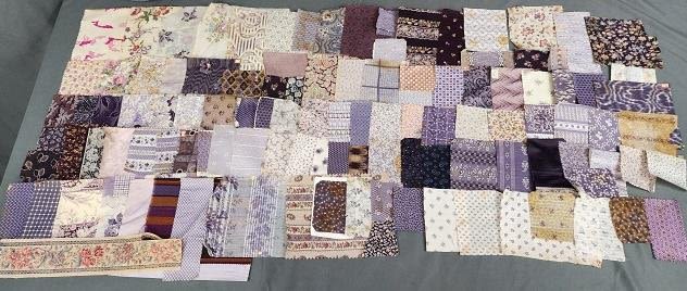 Lot 249: Over 200 Antique Purple Fabric Swatches
