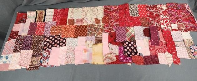 Lot 254: 150 Antique and Vintage Red Fabric Swatches