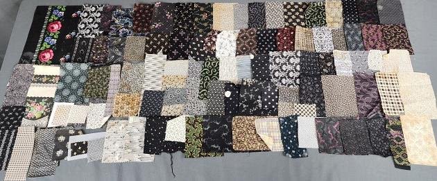 Lot 255: 150 Antique and Vintage Black Fabric Swatches
