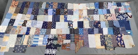 Lot 256: 300 Antique and Vintage Blue Fabric Swatches