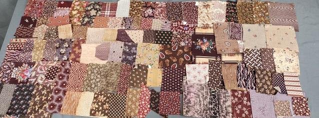 Lot 257: 300 Antique and Vintage Brown Fabric Swatches