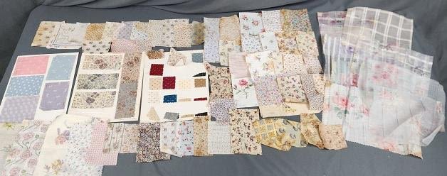 Lot 258: 150 Antique and Vintage Light Fabric Swatches