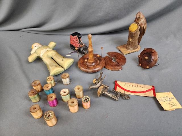 Lot 265: Antique Needlework Pin Cushions and more