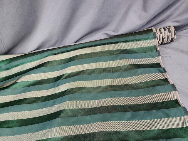 Lot 277: Antique Paterson Silk - Green Stripe 4 yds