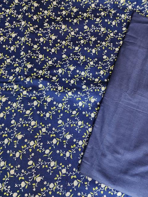 Lot 284: 2 Vintage Blue Fabrics Yardage
