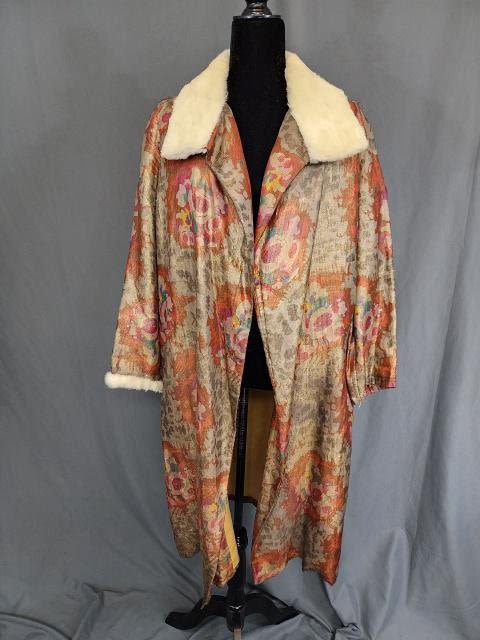 Lot 153: Antique Silk with Fur Duster