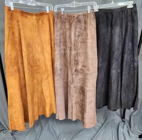 Lot 160: 3 Vintage Ladies Suede Skirts