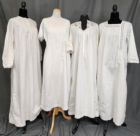 Lot 180: 4 Vintage French White Nightgowns