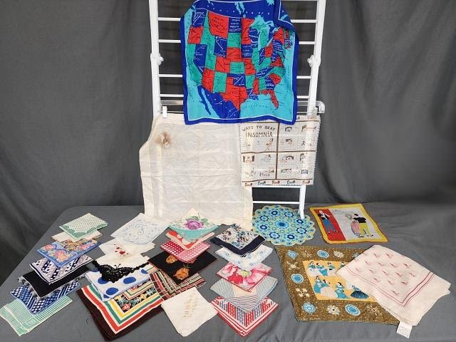 Lot 185: 30 Vintage Handkerchiefs and Scarves