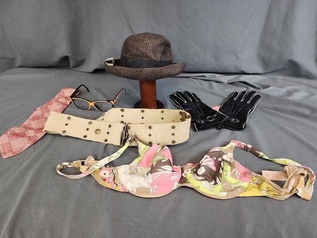 Lot 197: Misc Lot Dior Glasses, Wool Hat, Retro Bra