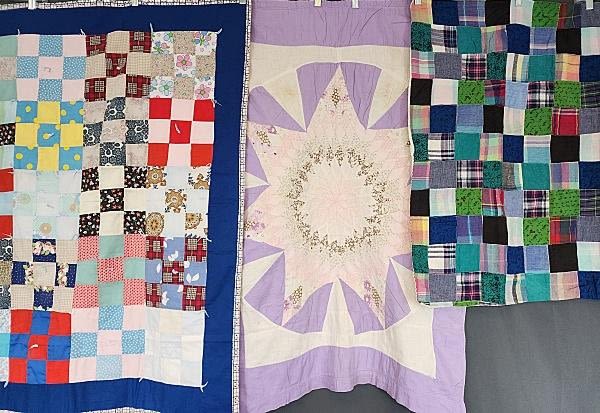 Lot 163: 3 Vintage Baby Quilts