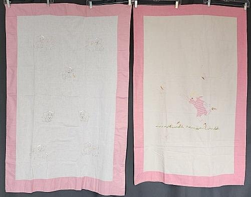 Lot 169: 2 Vintage Embroidered Child's Bed Covers