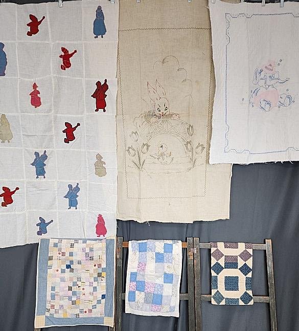 Lot 171: Group of 6 Vintage Quilt Textiles