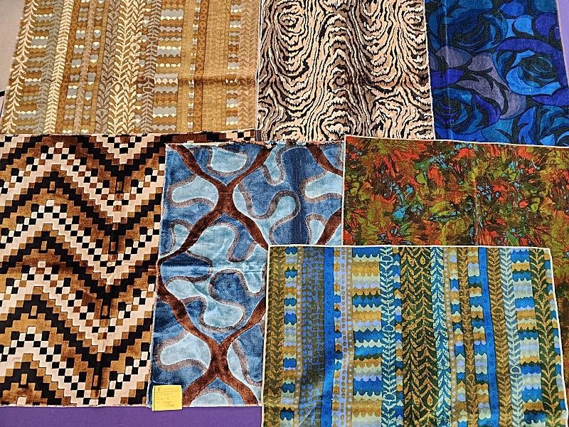 Lot 234: 7 Vintage Velvet Fabric Samples - Belgium
