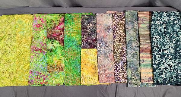 Lot 263: 10 lbs Quilt Fabric 1990-2010 - Batiks