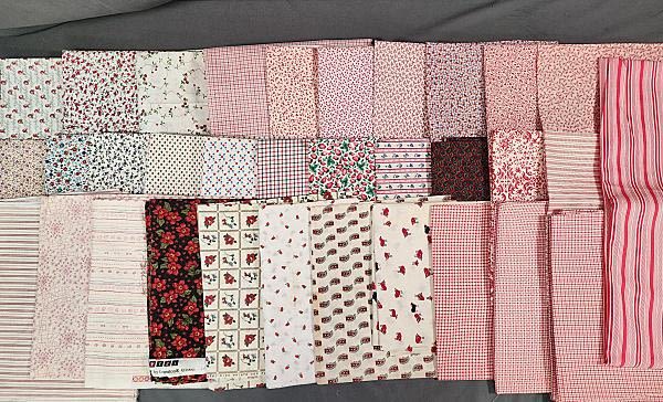 Lot 286: 10 lbs Quilt Fabric 1990-2010 - Red Prints