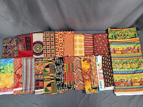 Lot 292: 10 lbs Quilt Fabric 1990-2010 - Ethnic Fabric