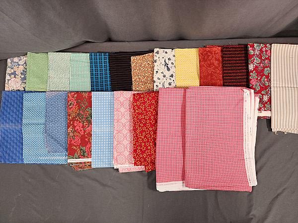 Lot 307: 10 lbs Quilt Fabric 1990-2010 - Assorted Prints & Colors