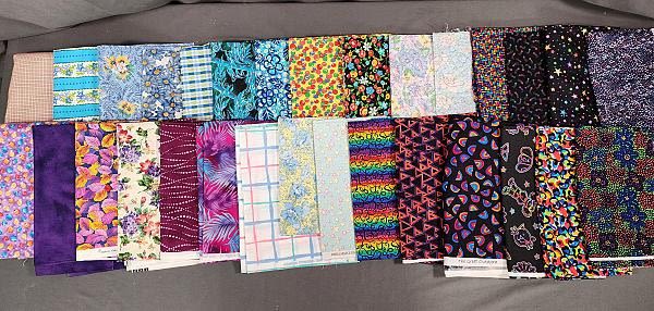 Lot 310: 10 lbs Quilt Fabric 1990-2010 - Assorted Prints & Colors