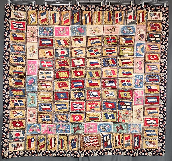 Lot 34: Antique c1910 Cigar Flannel Comfort Quilt