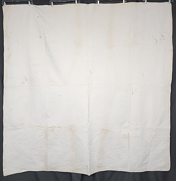 Lot 40: Vintage PA Brides White Whole cloth Quilt