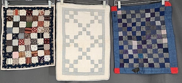 Lot 130: 3 Vintage Doll Quilts 9 Patch and More