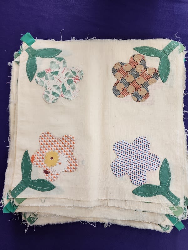 Lot 162: c1945 Bouquet Quilt Blocks - Disney Prints