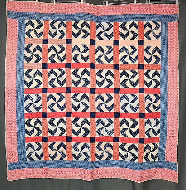 Lot 167: Vintage c1930 Pinwheel Quilt