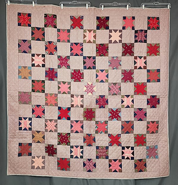 Lot 168: Antique c1890 Ohio Star Quilt