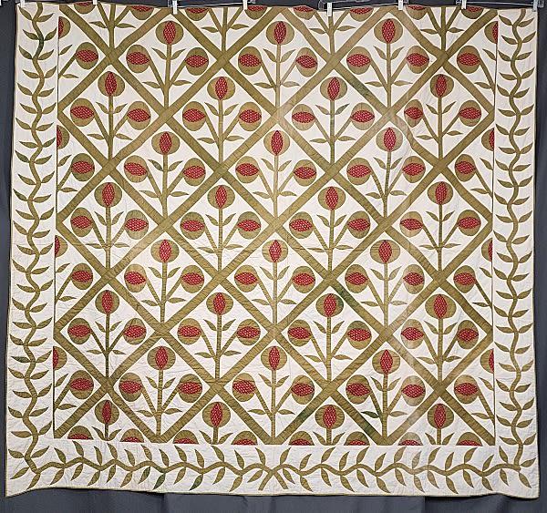 Lot 173: Antique c1860 Love Apple Quilt