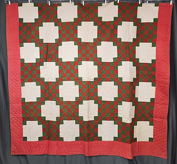 Lot 180: Antique c1880 Chained 5 Patch Quilt