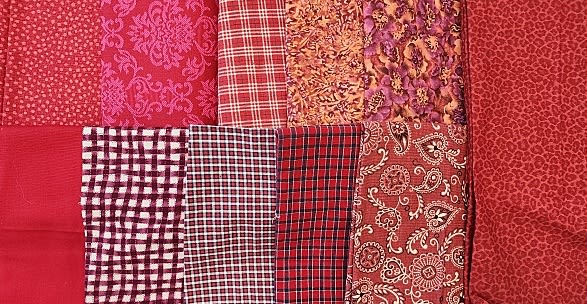 Lot 221: 10 lbs Home Decor Fabric 1990-2010 - Reds