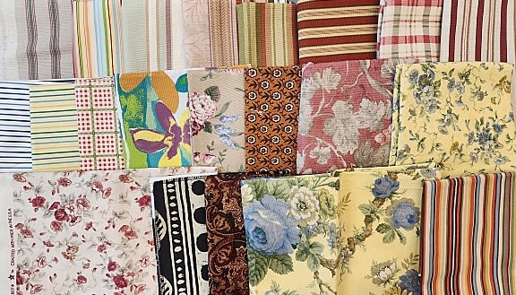 Lot 229: 10 lbs Home Decor Fabric 1990-2010 - Stripes