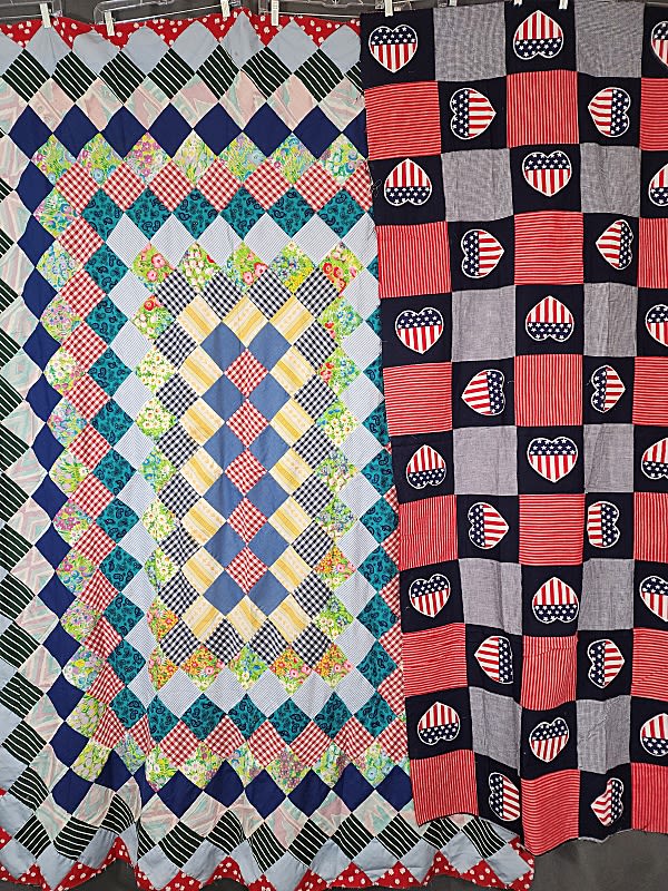 Lot 245: 2 Contemporary Quilt Tops- Patriotic, more