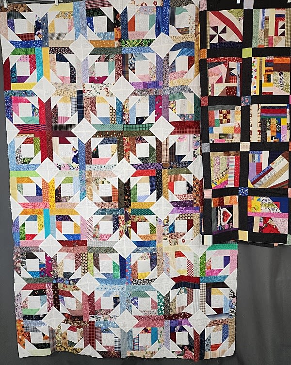 Lot 246: 2 Contemporary Quilt Tops - Crazy Patch, more