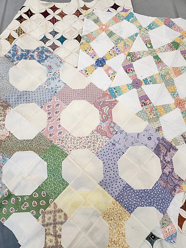 Lot 248: 3 Small Work in Progress Quilt Tops