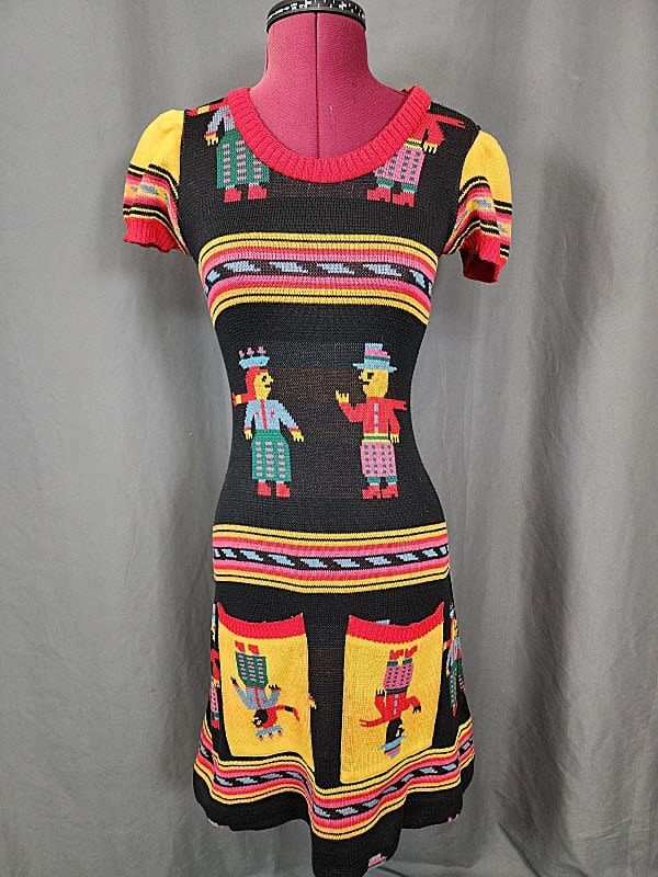 Lot 155: Vintage 1970s Betsey Johnson Alley Cat Sweater Dress