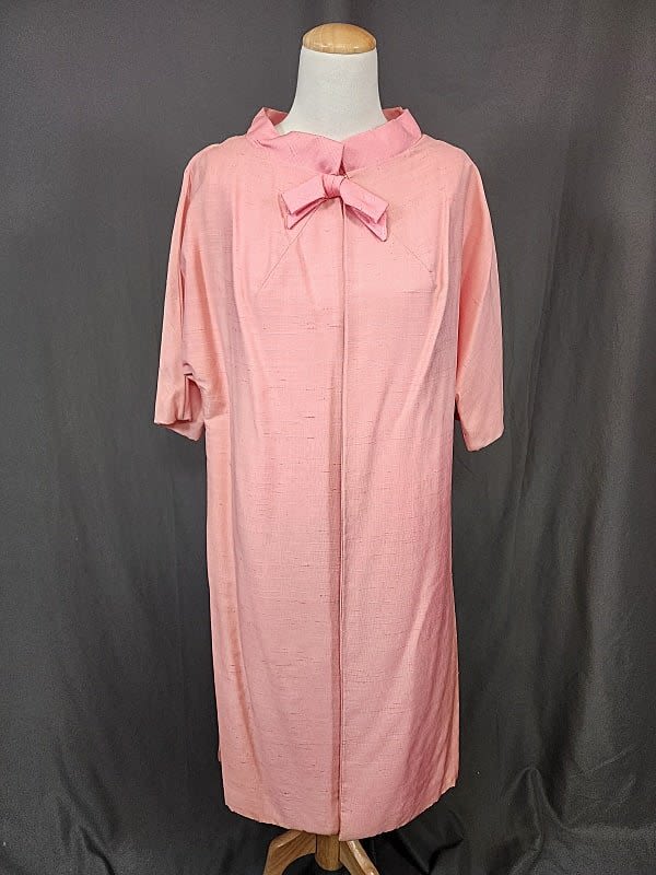 Lot 161: Vintage Ivory and Pink Dress with Coat