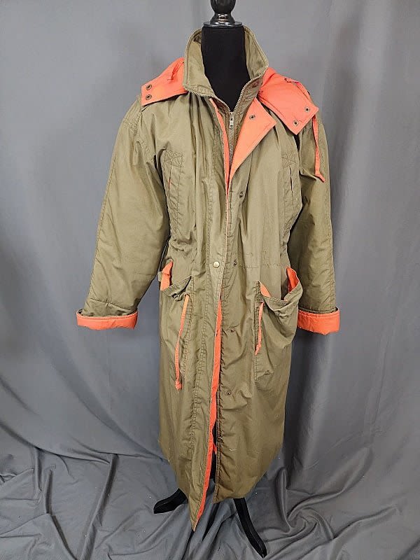 Lot 170: Olive Green and Orange Neiman Marcus Coat