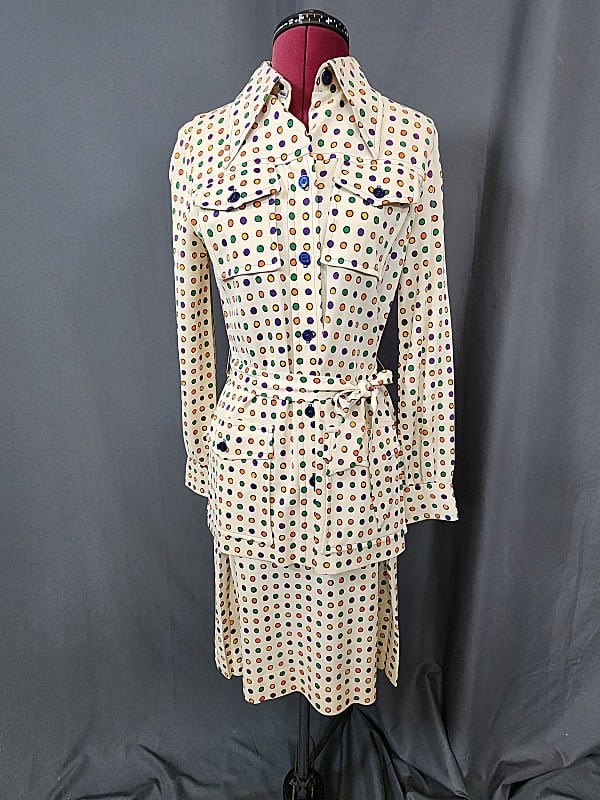 Lot 179: Vintage MCM Polyester Knit Blouse & Skirt