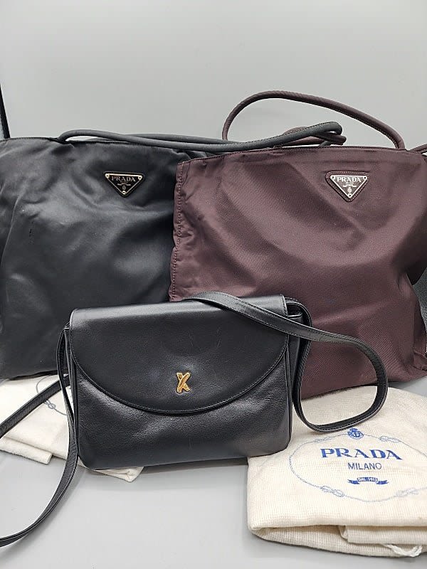 Lot 195: 2 Nylon Prada Tote Bags and More