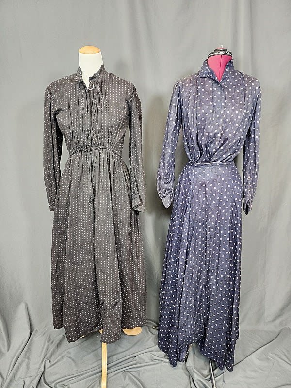 Lot 221: 2 19th Century Black Print Dresses
