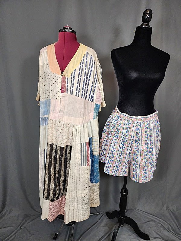 Lot 224: Antique Patchwork Dress & Vintage Shorts