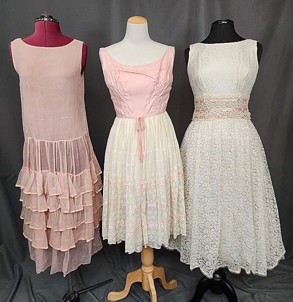 Lot 230: 3 Vintage Pink Sleeveless Dresses