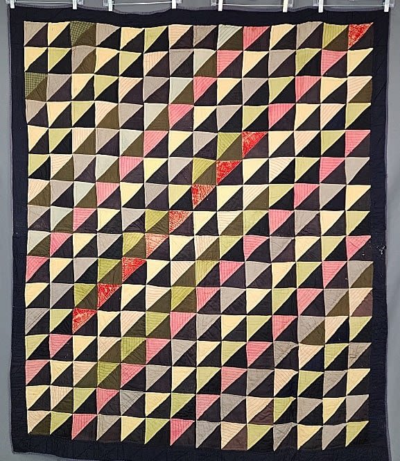 Lot 162: Vintage c1920 Broken Dishes Quilt