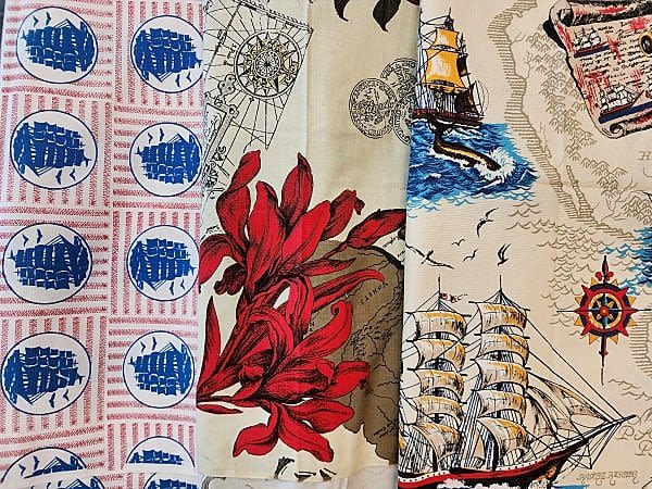Lot 177: Group of 3 Nautically Themed Cotton Home Decor Weight Fabrics