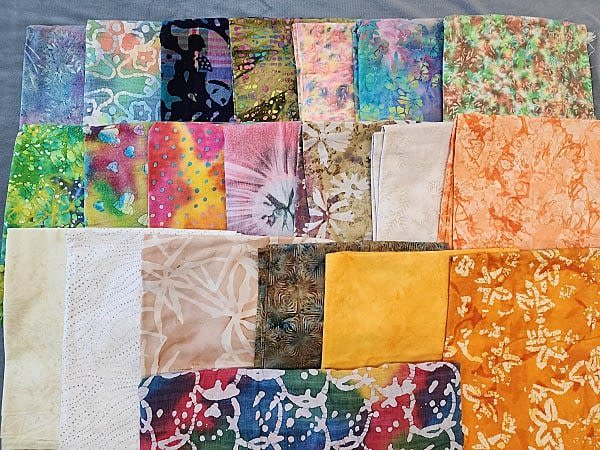 Lot 182: 8lbs of Batik Fabric- Multi Colored