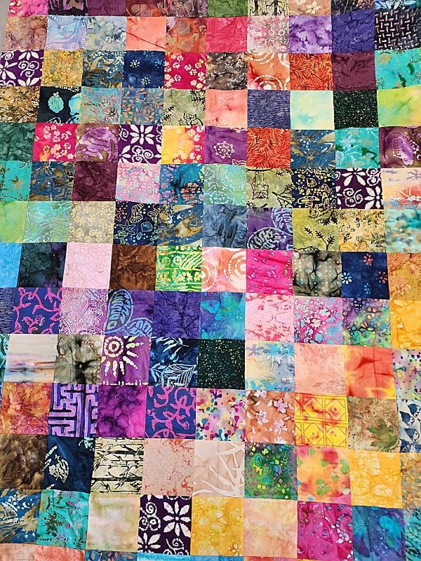 Lot 184: 1 Patch Batik Quilt Top Fragment