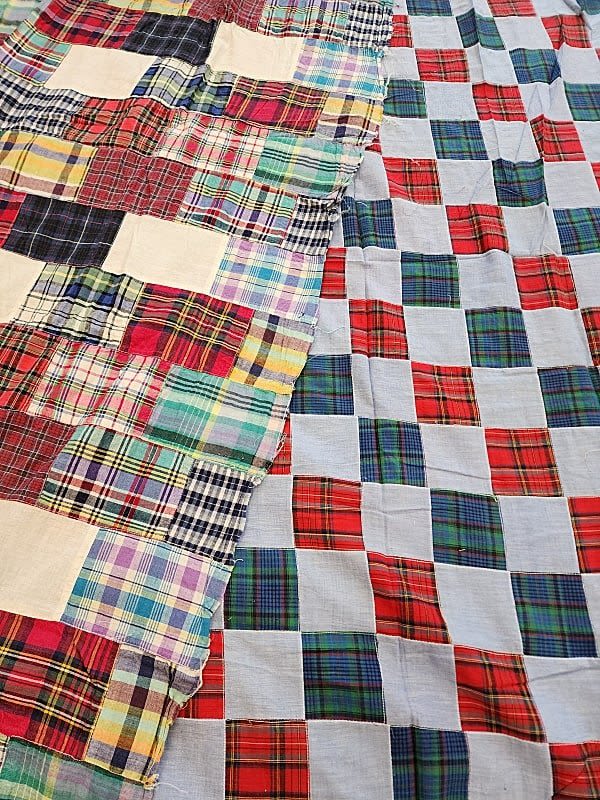 Lot 194: 2 Plaid Patchwork Yardage