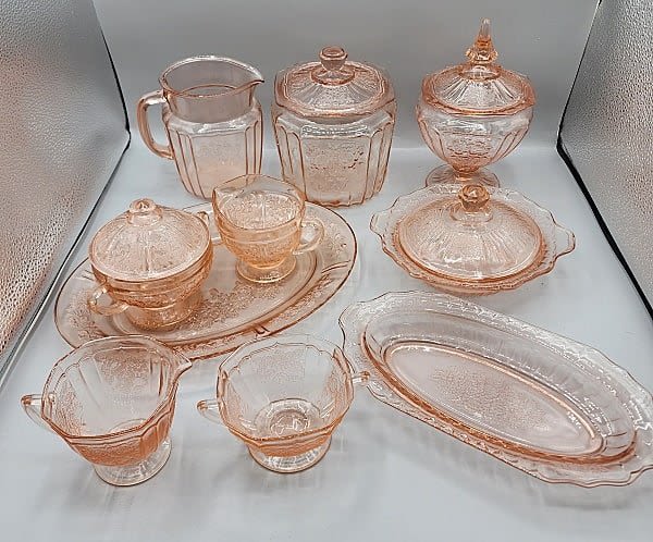 Lot 159: Pink Depression Glass Grouping